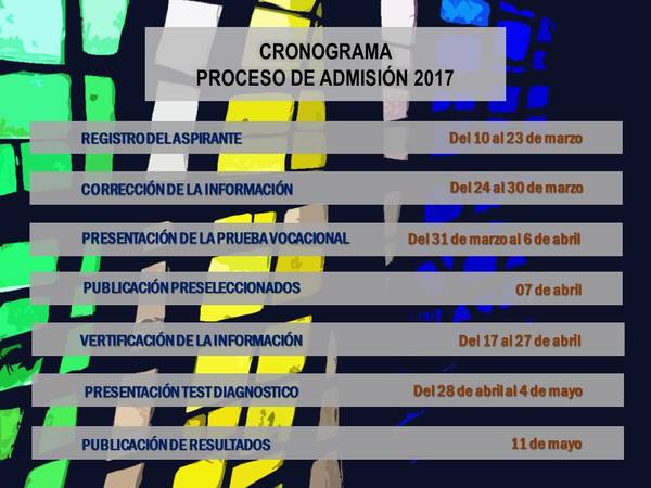 Cronograma de admisión UCV 2017
